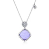 Purple Jade Rock Crystal Necklace in Sterling Silver