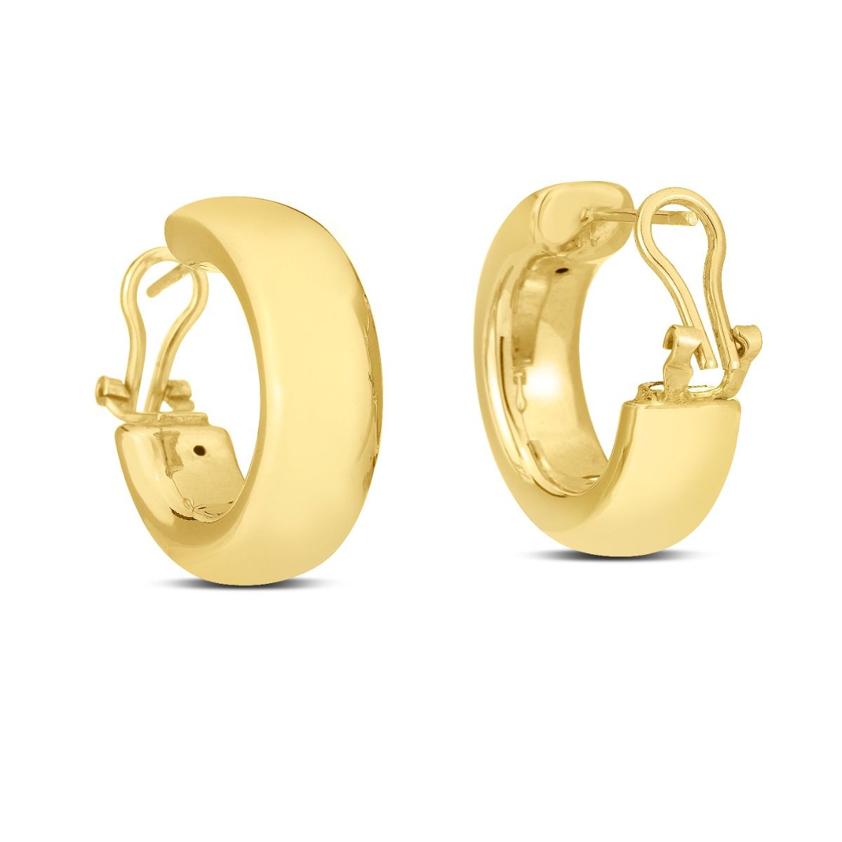 C-Hoop Round Earrings in 14k Yellow Gold