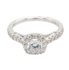 Cushion-Shaped Halo Diamond Engagement Ring Setting, 0.5cttw