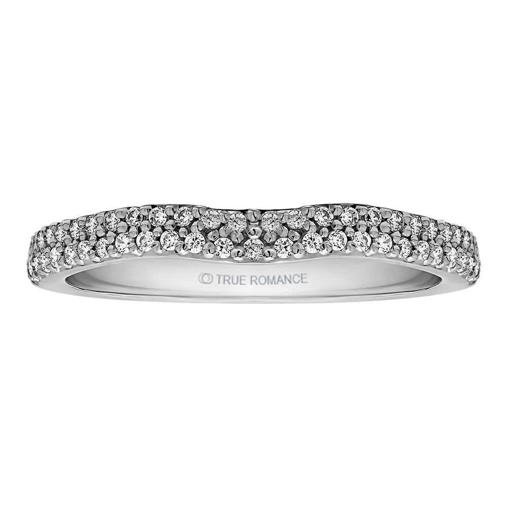 Double Row Diamond Contour Wedding Band