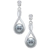 Gray Pearl Infinity Earrings with Cubic Zirconia
