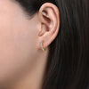 Diamond Station Huggie Earrings