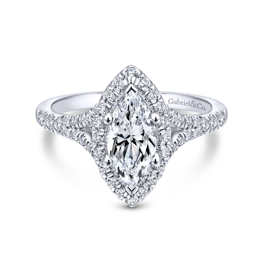 Verbena Marquise Diamond Engagement Ring Setting. 0.63ctw.