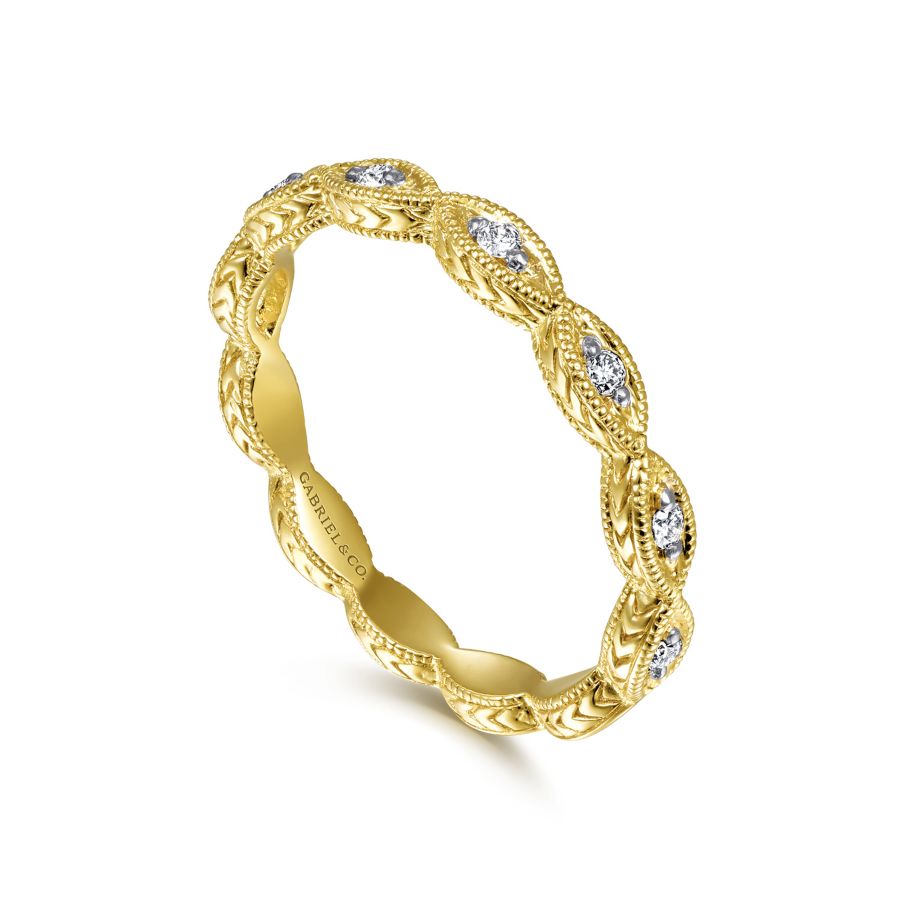 Marquise Stacking Band in Yellow Gold