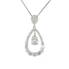 &quot;Diamond Double Pear Halo Pendant Drop Necklace in White Gold, 1.33 cttw
&quot;