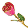 Birthstone Pink Tourmaline Colored Rose for October with Gold Trim