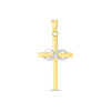 Two Tone Cross Infinity Symbol Pendant in Yellow Gold