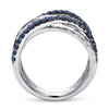Sapphire Ring with Hammered Layers