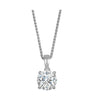 Dainty Round Diamond Solitaire Pendant Necklace in White Gold, 0.5 cttw