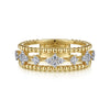 Bujukan Beaded Ring with Diamonds in Gold