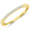 Delicate Yellow Gold Diamond Anniversary Band with 11 Prong Set Diamonds, 0.10 cttw