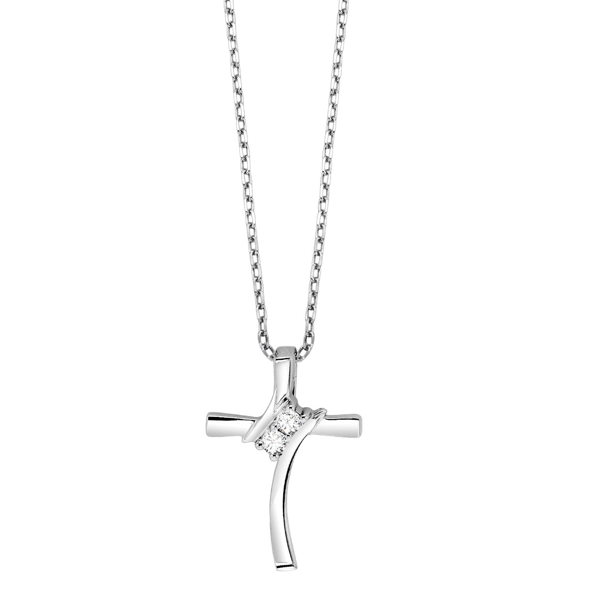 Diamond Cross Pendant by Twogether