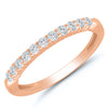 Dainty Prong Set Rose Gold Anniversary Band with 11 Diamonds, 0.33 cttw