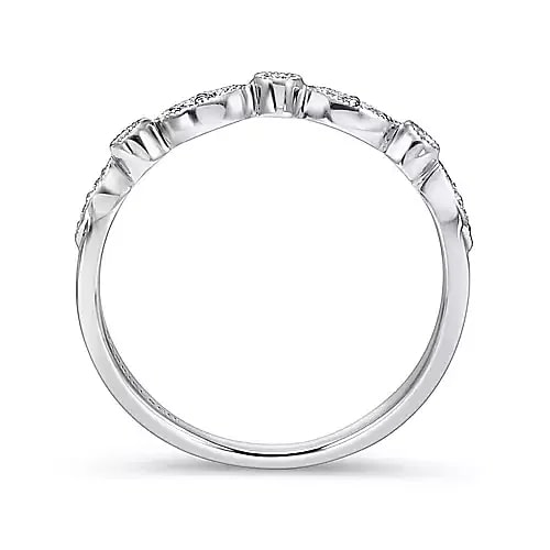 Round and Marquise Shape Diamond Wedding Band, 0.11ctw.