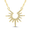 Diamond Sun Necklace in Yellow Gold