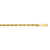 Twisted 22” Rope Chain 5mm Necklace in Yellow Gold