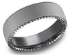 Tantalum Satin Finish 6.5mm Wedding Ring Band with Coin Edge Detailing