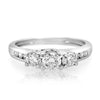 Triple Diamond Engagement Ring- 0.48 ctw.