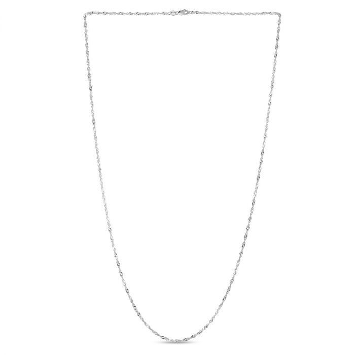 14k White Gold Singapore Chain, 20&quot;