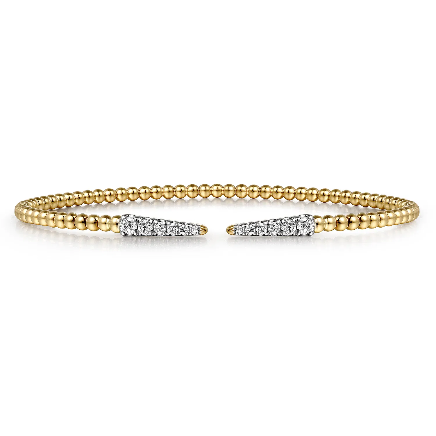 Diamond Bujukan Beaded Open Top Bangle Bracelet