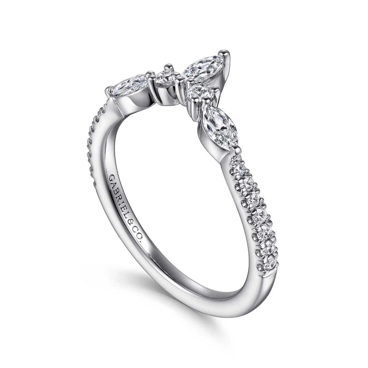 Marquise Diamond Tiara Contour Wedding Band