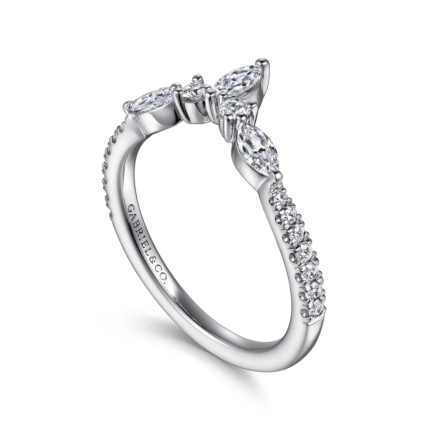 Marquise Diamond Tiara Contour Wedding Band