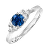 Round Blue Sapphire Ring with Diamond Accents