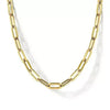 Modern 17” Yellow Gold Paper Clip Chain Necklace