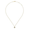 Round Diamond Halo Pendant Necklace in Yellow Gold, 0.21 cttw