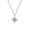 White Gold Diamond Star Pendant Necklace, 0.10 cttw