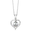 Grey Pearl Heart Pendant in Sterling Silver