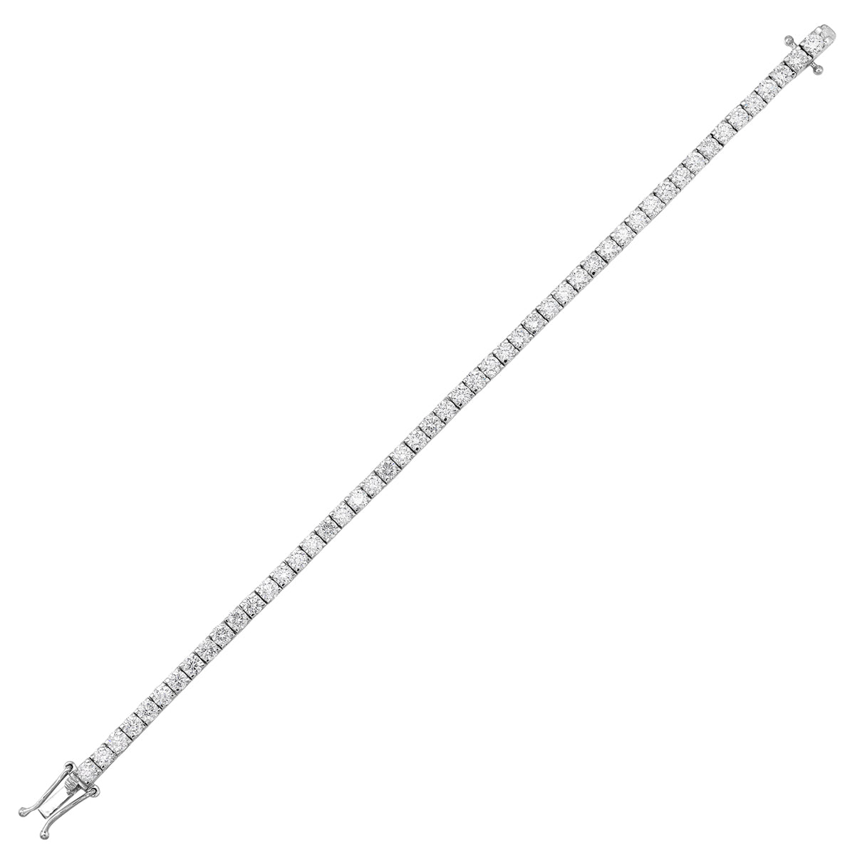 Elegant Lab Created Prong Set Diamond Tennis Bracelet in White Gold, 2.0 cttw
