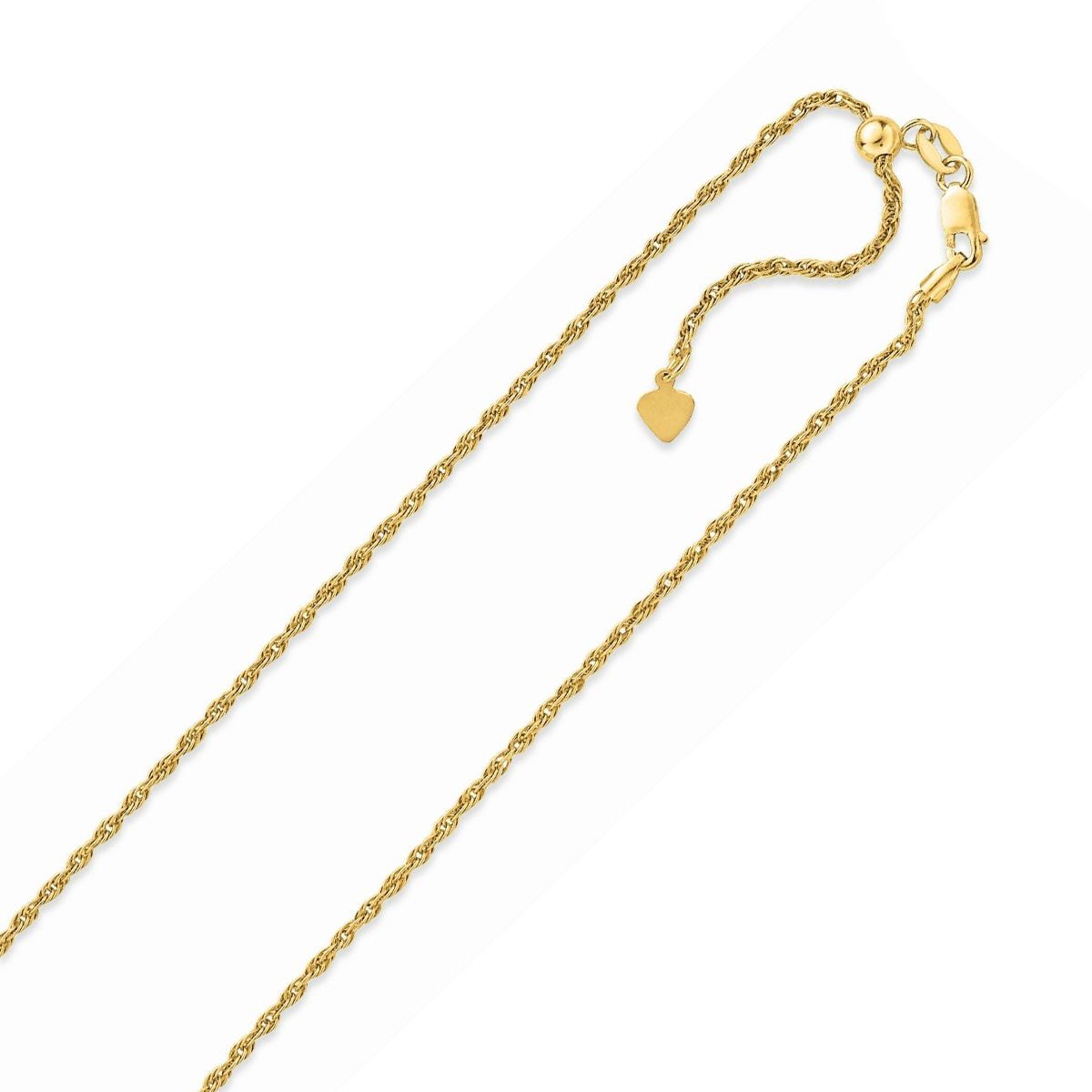 14k Gold Plated Sterling Silver Diamond Cut Rope Chain, 22"