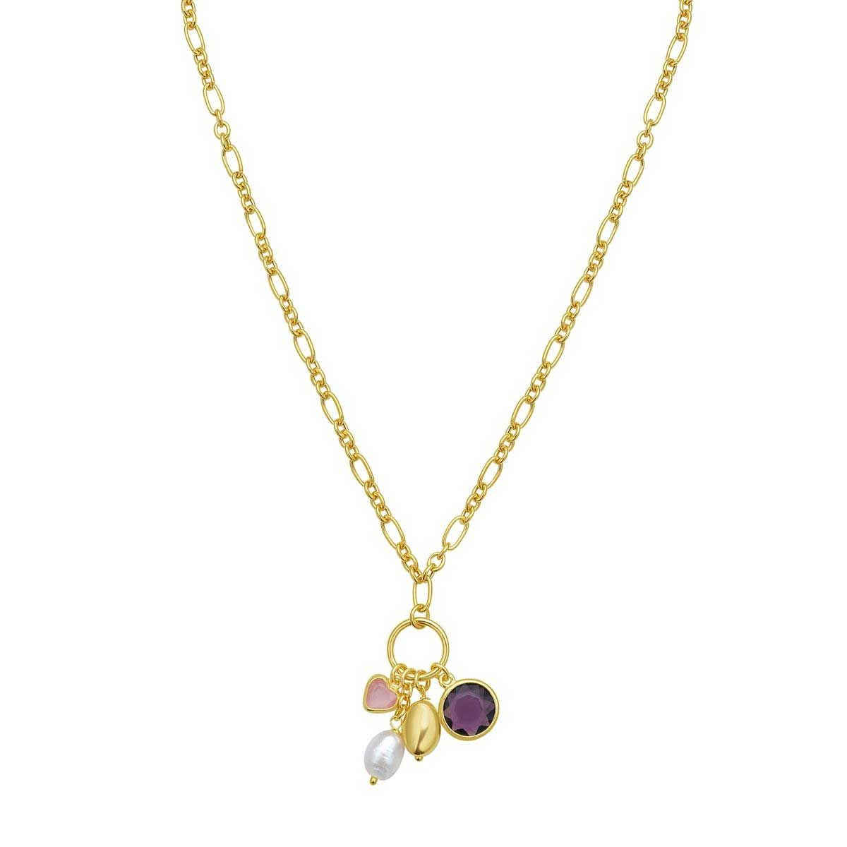 14k Gold Plated Sterling Silver Charm Necklace