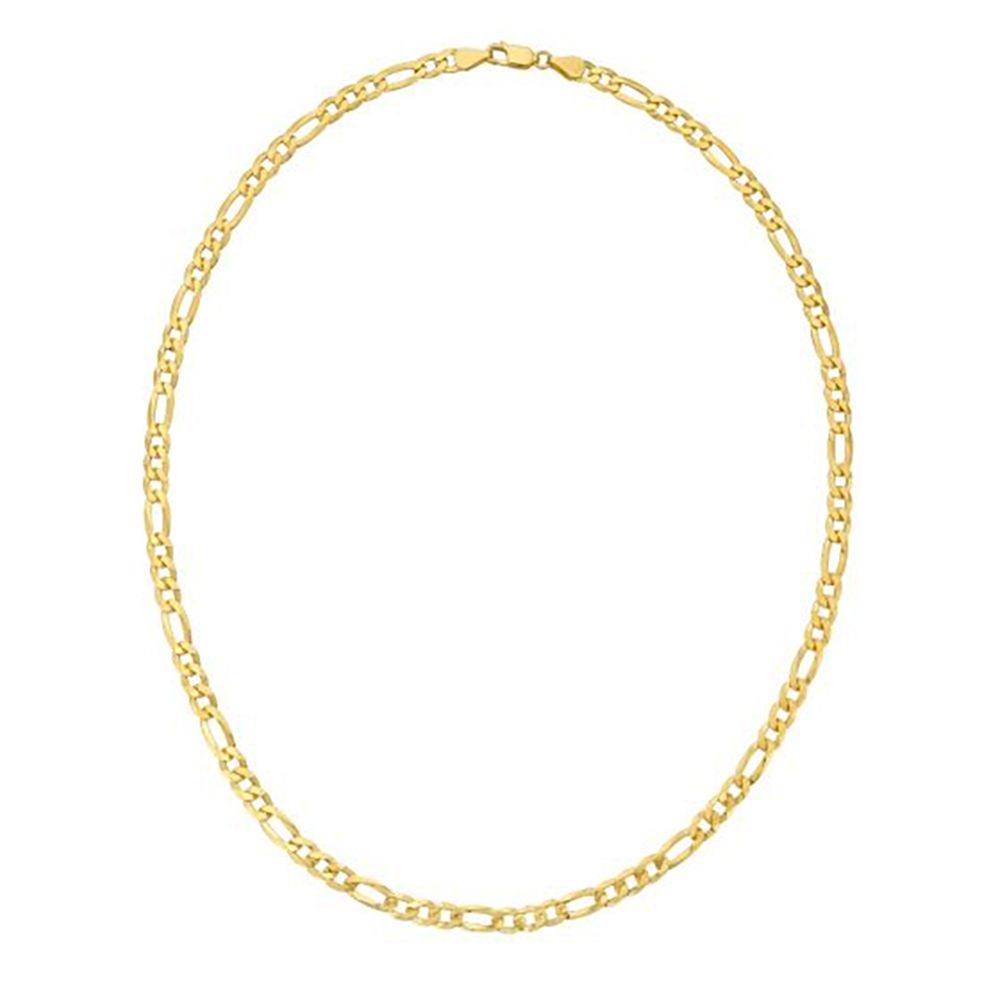 14K Yellow Gold Plated Sterling Silver Figaro Chain, 5.2mm, 22"