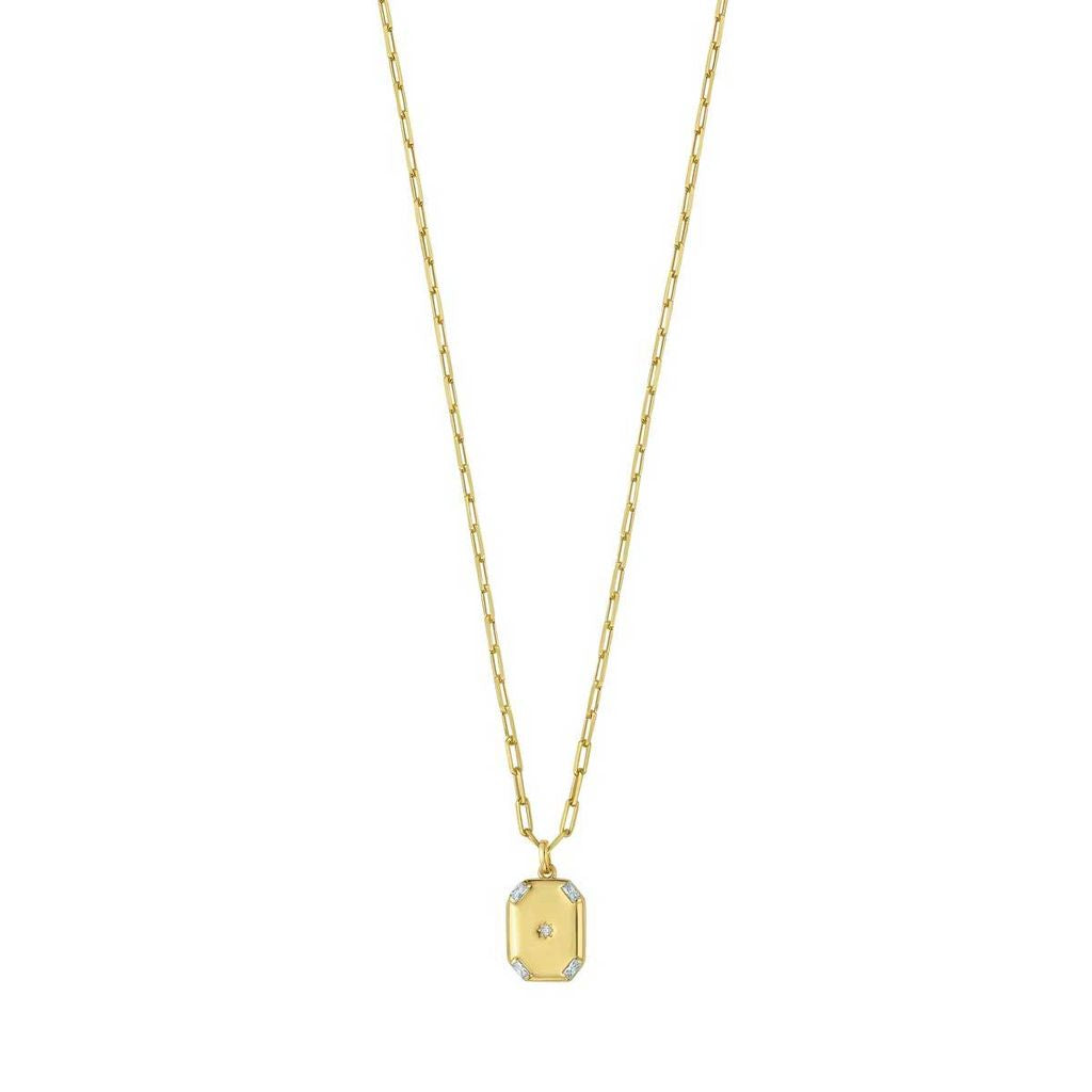 14k Gold Plated Sterling Silver Locket with Cubic Zirconia