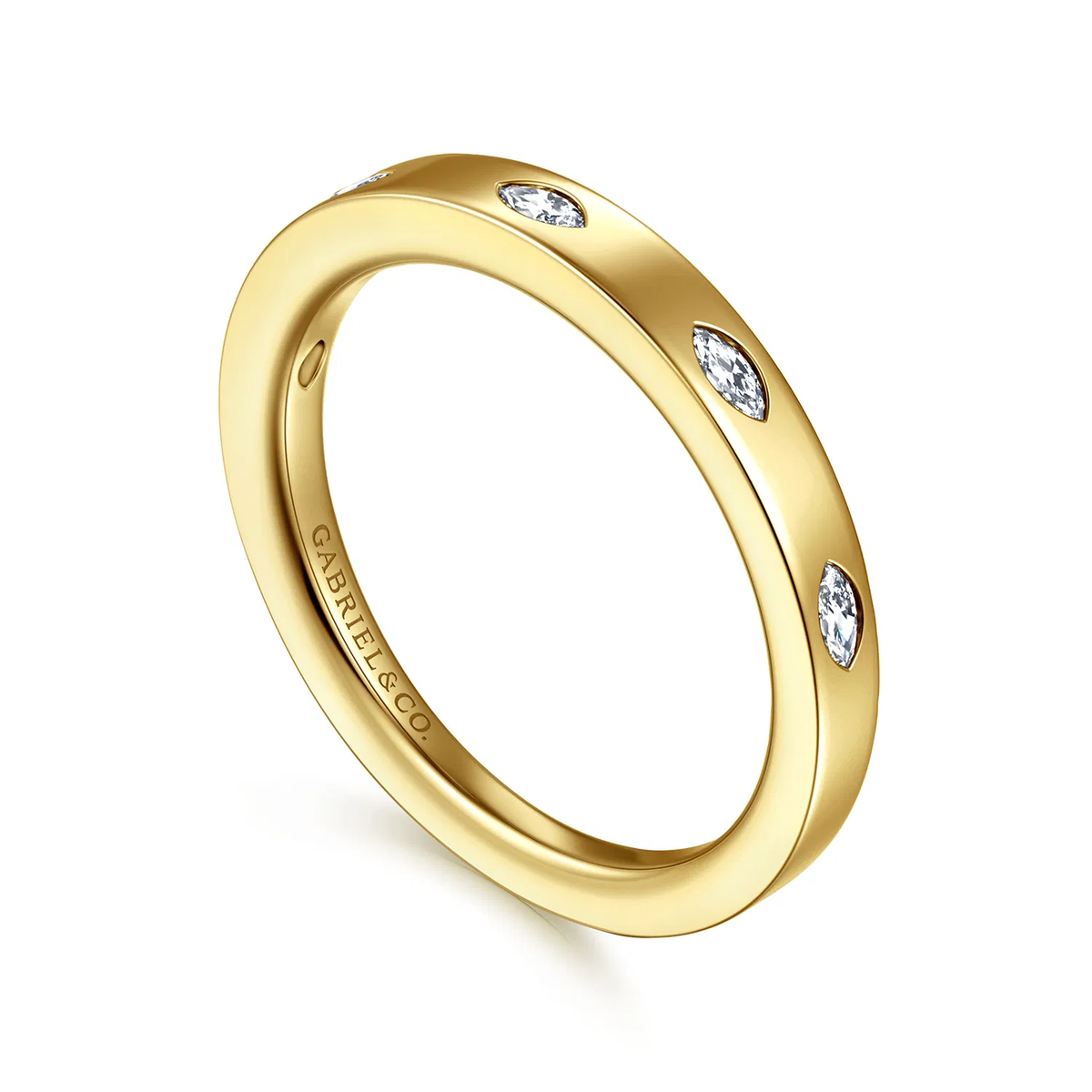 Marquise Diamond Band in 14k Yellow Gold