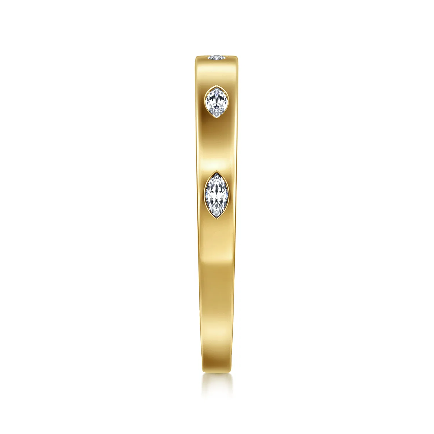 Marquise Diamond Band in 14k Yellow Gold