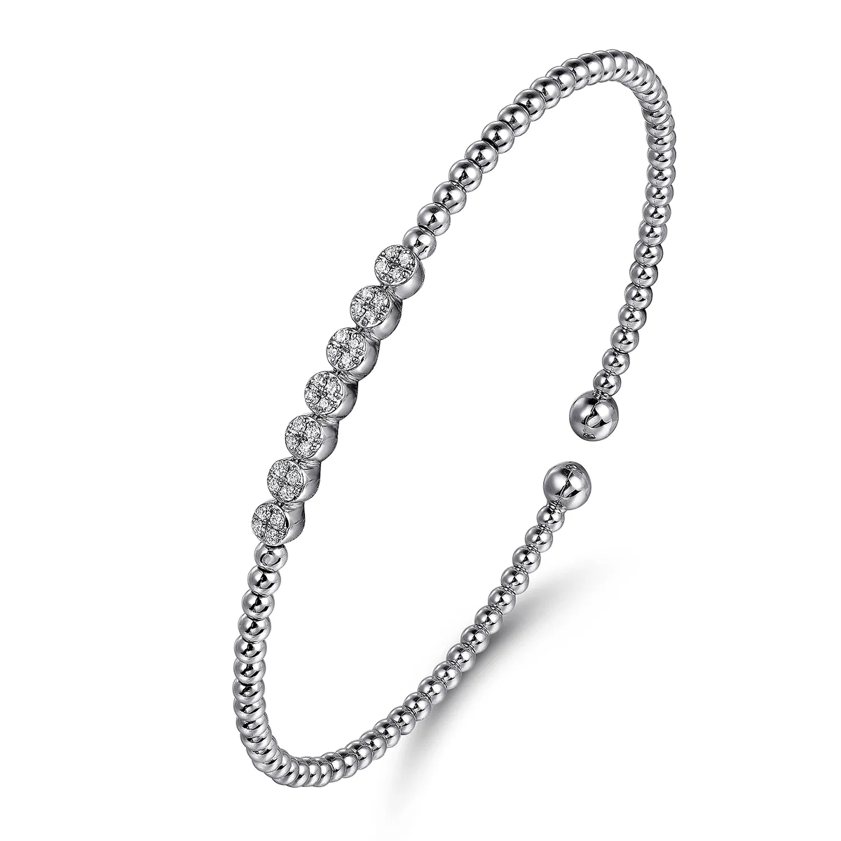 Bujukan Cuff Bangle Bracelet with Diamond Clusters