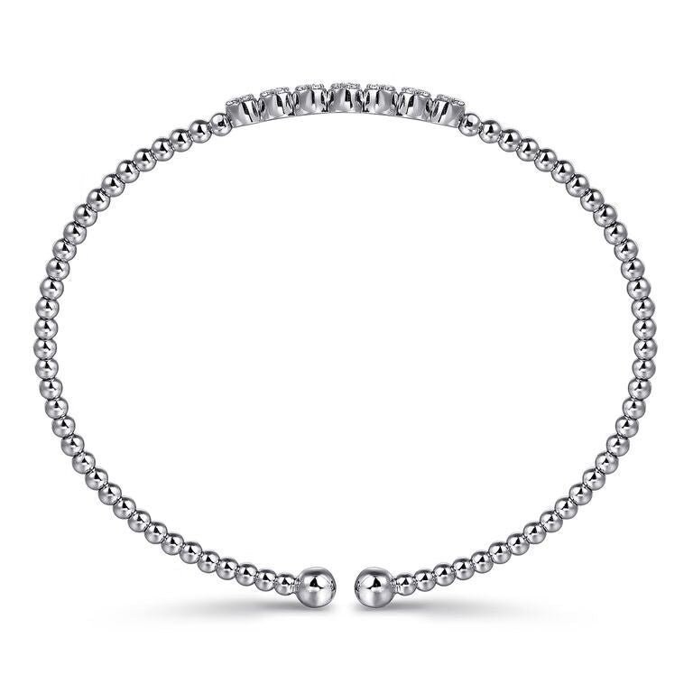 Bujukan Cuff Bangle Bracelet with Diamond Clusters