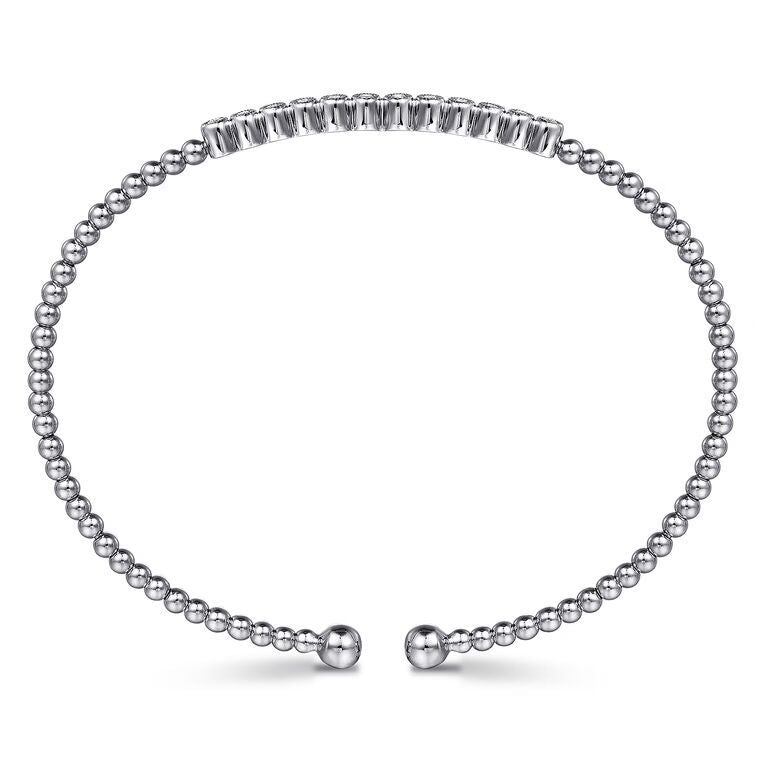 Bujukan Beaded White Gold Bezel-Set Diamond Bracelet