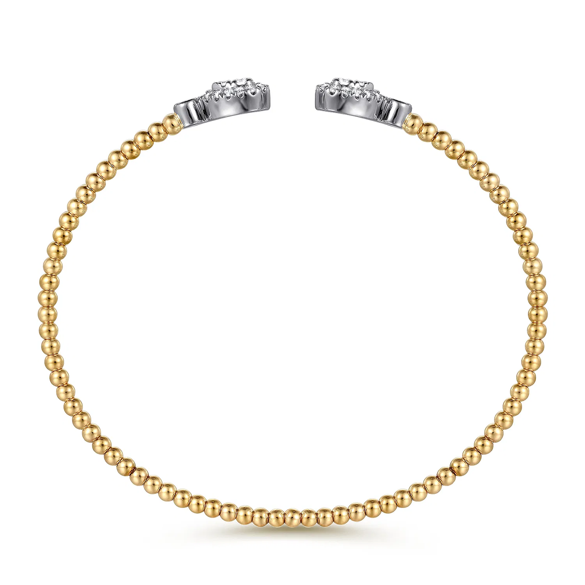 White & Yellow Gold Bujukan Diamond Teardrop Bangle Bracelet