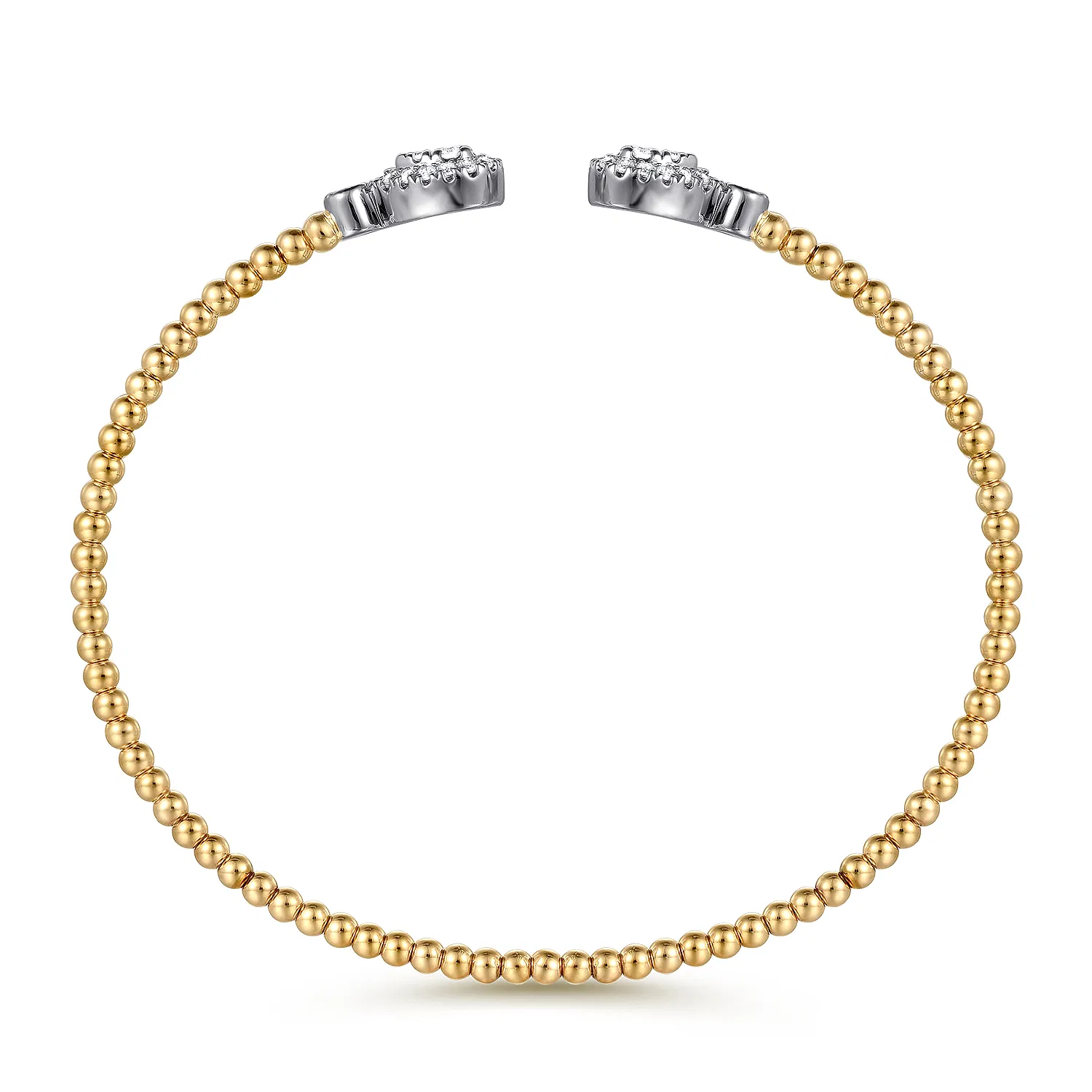 White & Yellow Gold Bujukan Diamond Teardrop Bangle Bracelet
