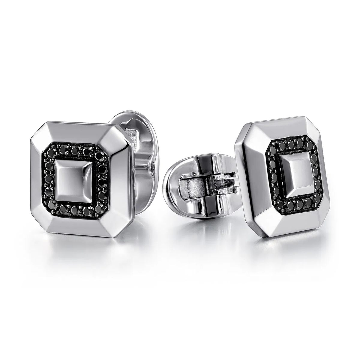 Sterling Silver Black Spinel Cufflinks