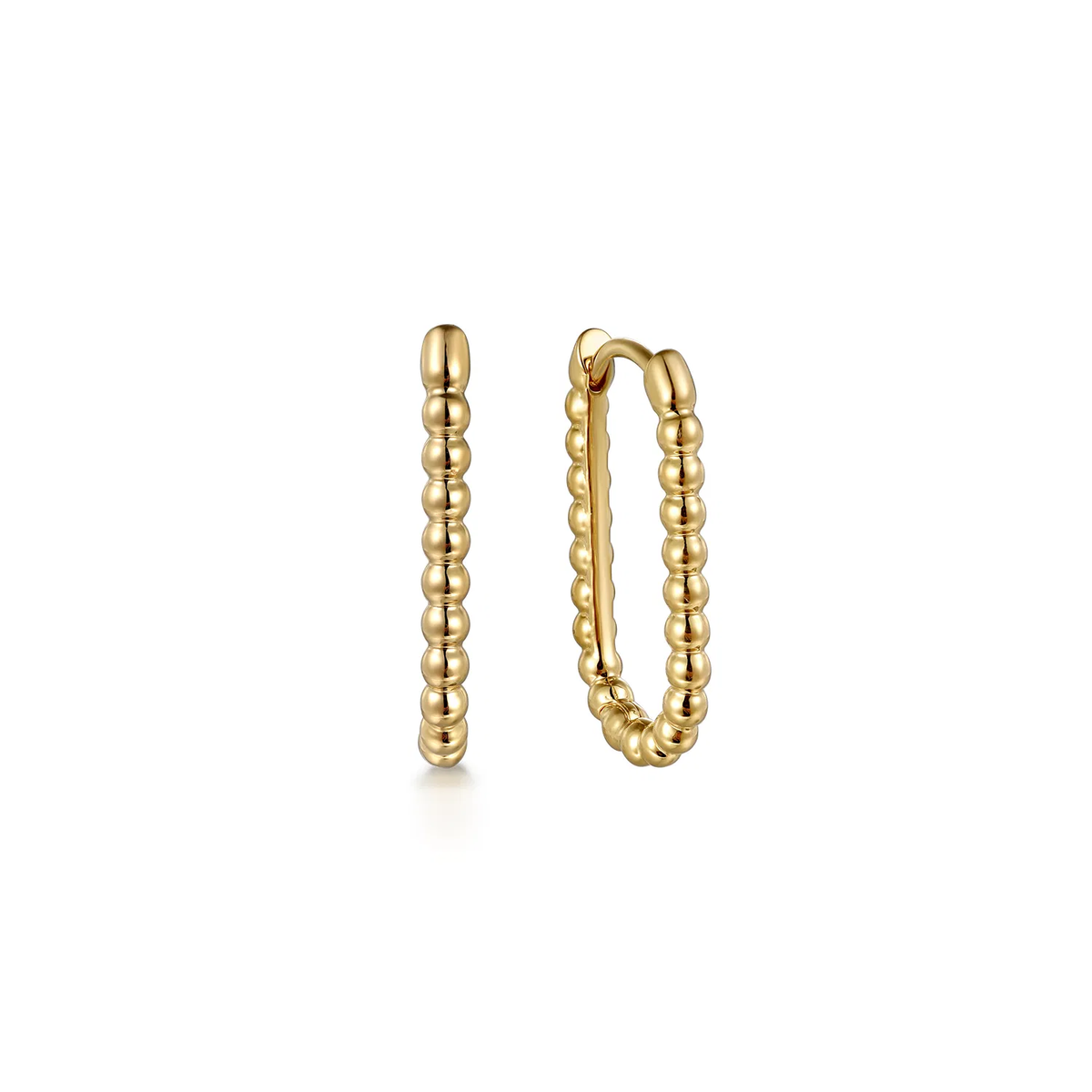 Bujukan Beaded Rectangle Hoop Earrings, 20mm