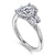 Charisa Oval Diamond Engagement Ring with Hidden Halo and Side Diamonds in White Gold