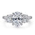 Charisa Oval Diamond Engagement Ring with Hidden Halo and Side Diamonds in White Gold