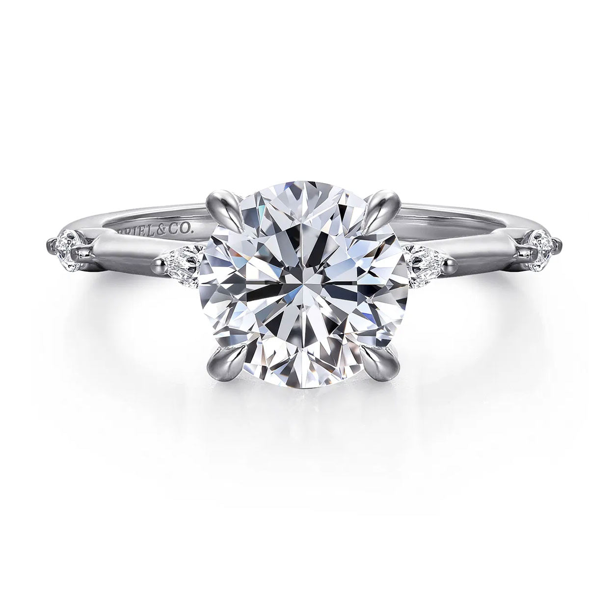 Marline Engagement Ring Setting with Marquise Diamond Accents