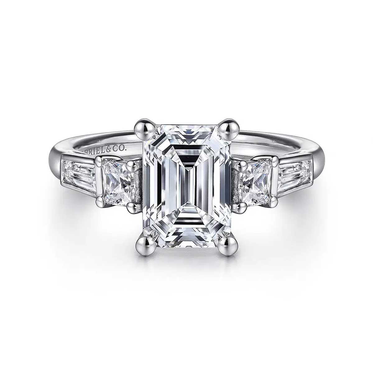 Genna Emerald Cut 5-Stone Diamond Engagement Ring Setting