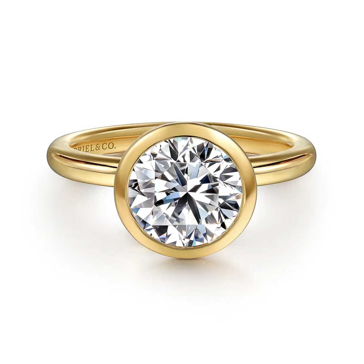 Linny Round Bezel-Set Solitaire Engagement Ring Setting